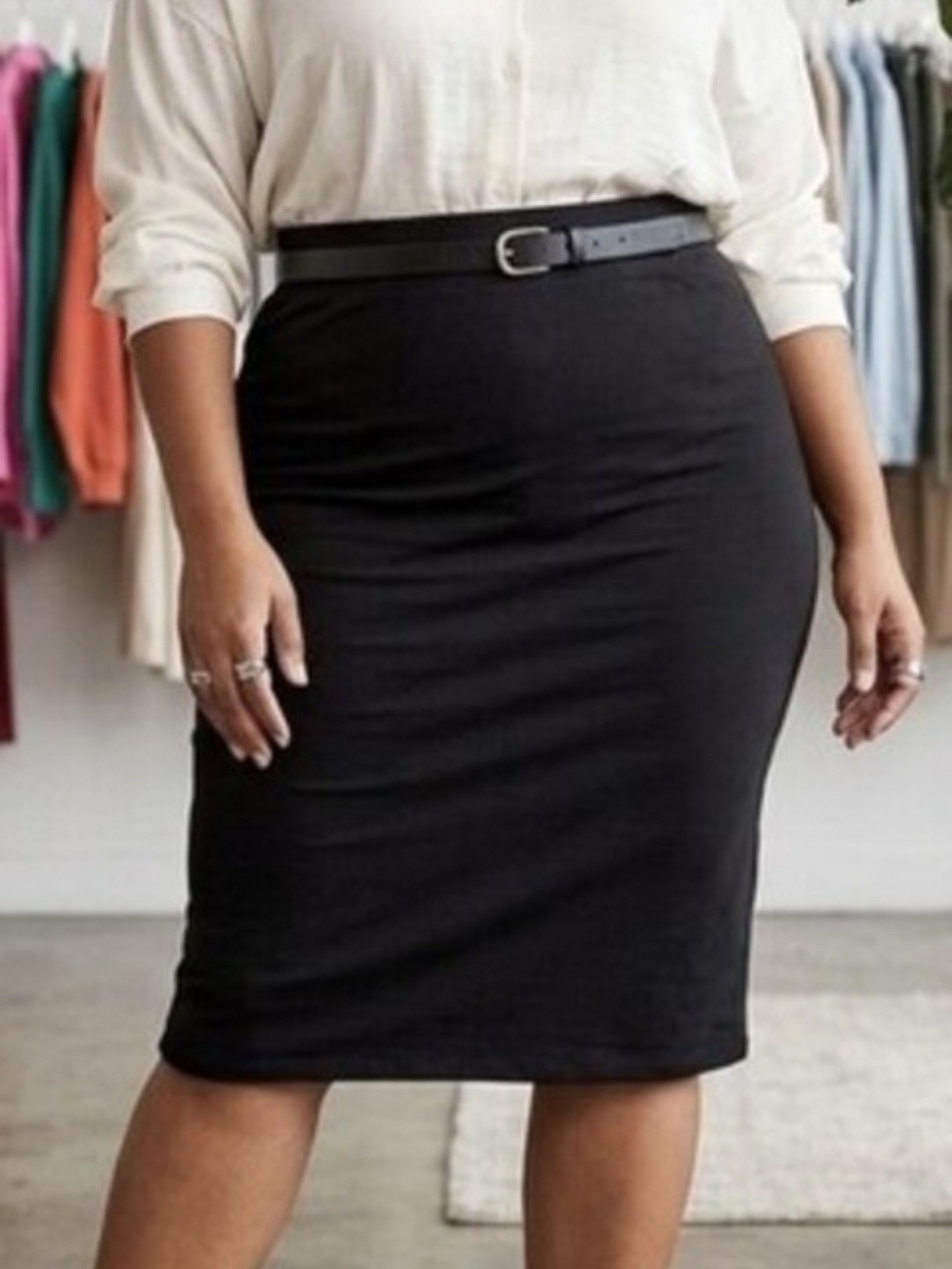 Zenana Outfitters Black Pencil Skirt — Sleek Office Essential